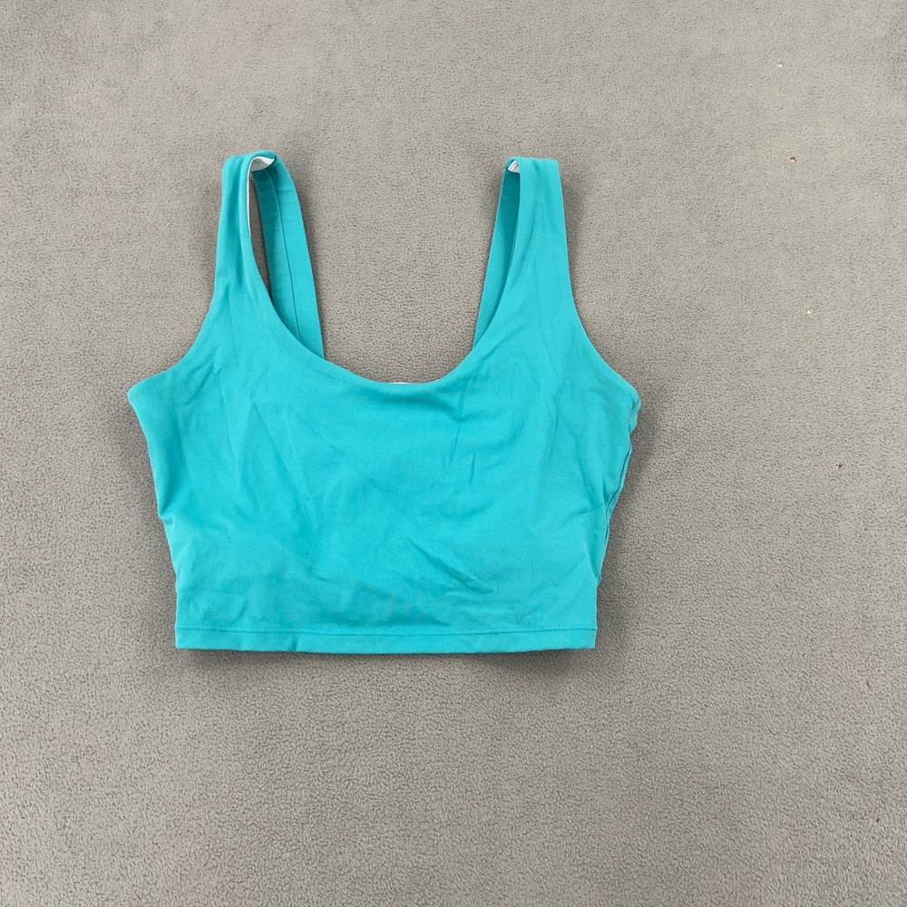 Zyia Active Teal Blue Twist Back Longline Sports Bra Crop Top Yoga Gym